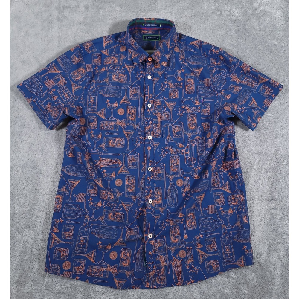 William Murray Shirt Titos Vodka Mens Medium Performance Button Down Casual Golf